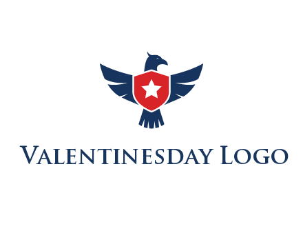 eagle behind shield with star