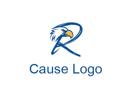 eagle head with letter R