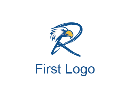 eagle head with letter R
