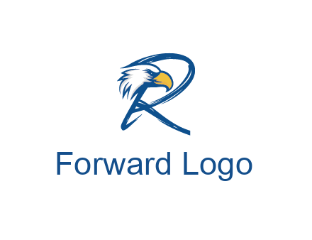eagle head with letter R