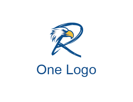eagle head with letter R