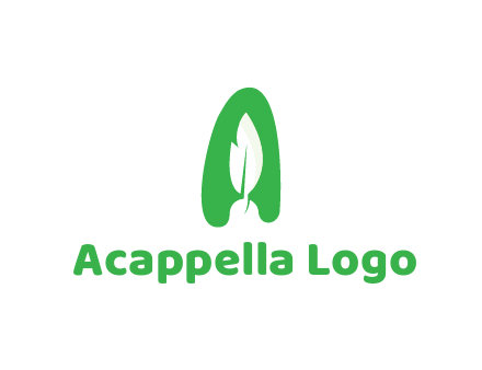 negative spacing leaf in abstract letter A
