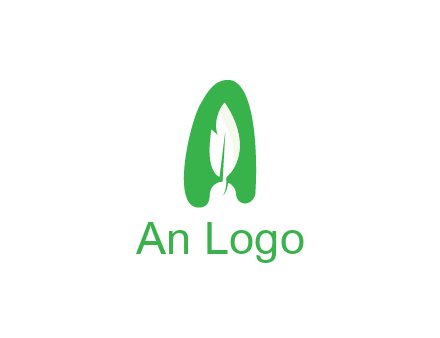 negative spacing leaf in abstract letter A