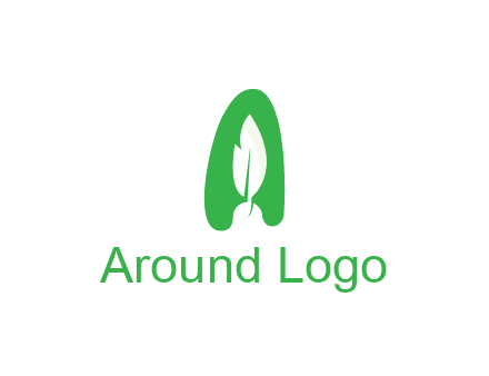 negative spacing leaf in abstract letter A