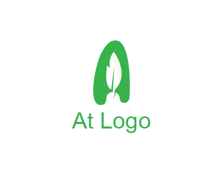 negative spacing leaf in abstract letter A