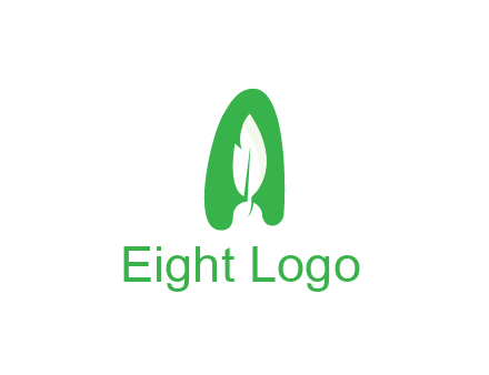 negative spacing leaf in abstract letter A