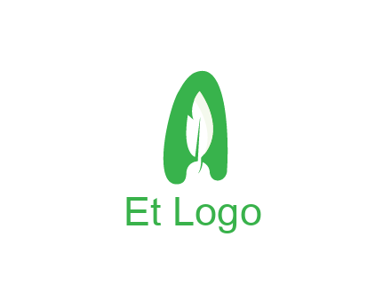 negative spacing leaf in abstract letter A