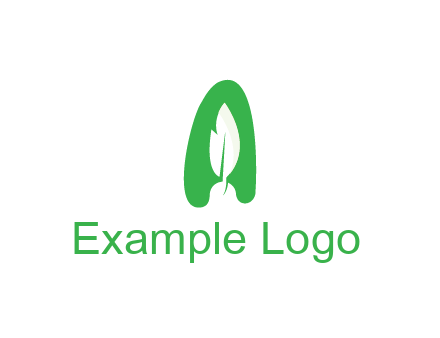 negative spacing leaf in abstract letter A