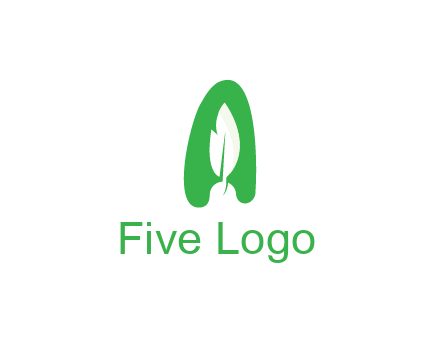 negative spacing leaf in abstract letter A