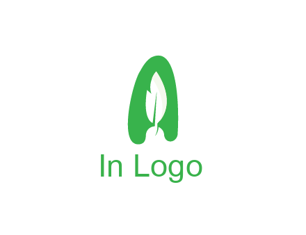 negative spacing leaf in abstract letter A