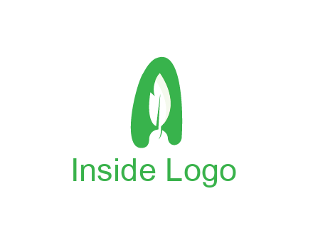 negative spacing leaf in abstract letter A