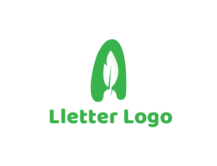 negative spacing leaf in abstract letter A