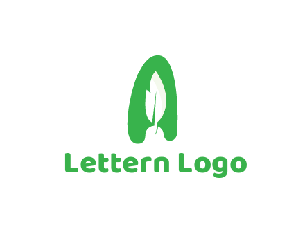 negative spacing leaf in abstract letter A