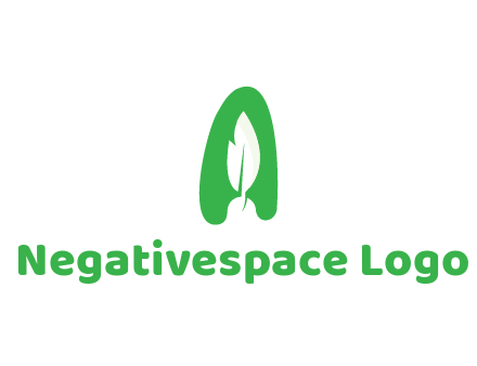 negative spacing leaf in abstract letter A
