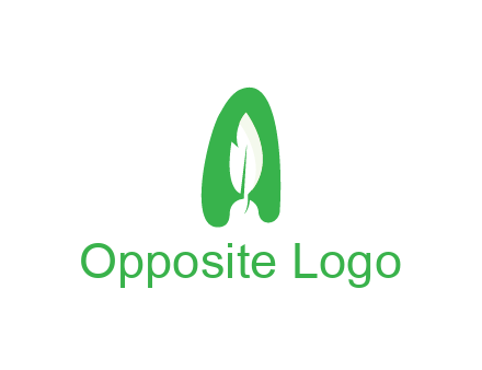 negative spacing leaf in abstract letter A