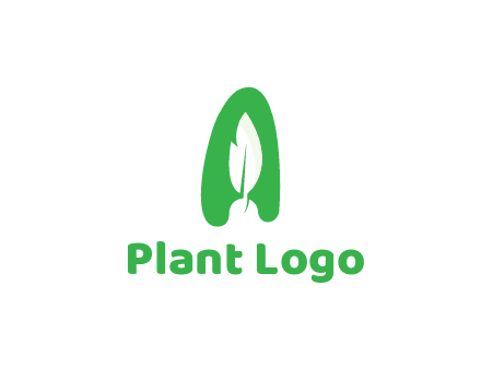 negative spacing leaf in abstract letter A