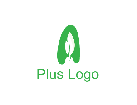 negative spacing leaf in abstract letter A