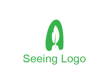 negative spacing leaf in abstract letter A