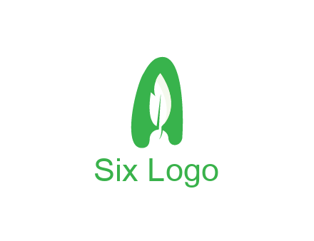 negative spacing leaf in abstract letter A
