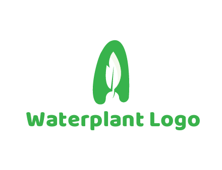 negative spacing leaf in abstract letter A