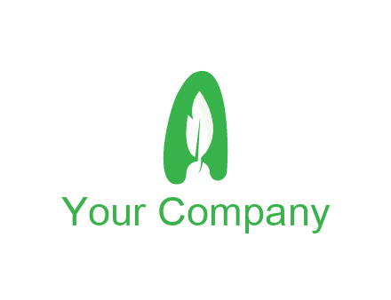negative spacing leaf in abstract letter A