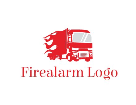 flames behind truck
