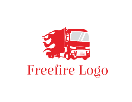 flames behind truck
