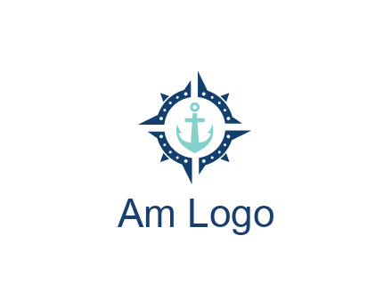ship anchor in compass circle