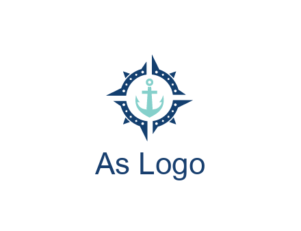ship anchor in compass circle