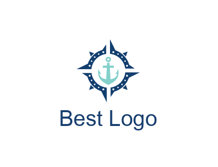 ship anchor in compass circle