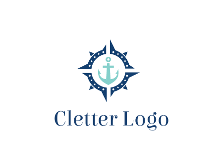 ship anchor in compass circle