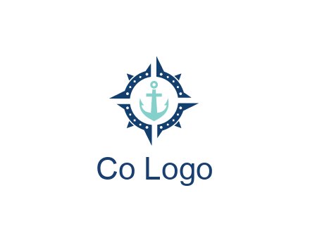 ship anchor in compass circle