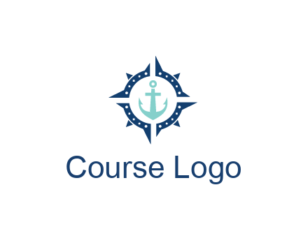 ship anchor in compass circle