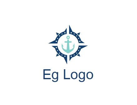 ship anchor in compass circle