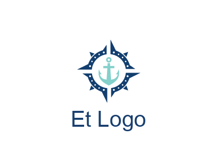 ship anchor in compass circle
