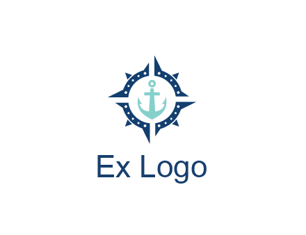 ship anchor in compass circle