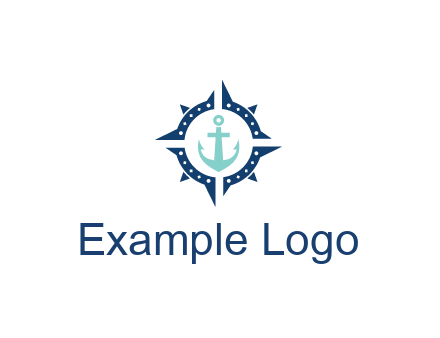 ship anchor in compass circle