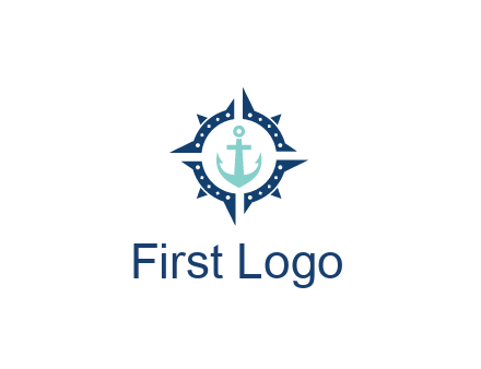 ship anchor in compass circle