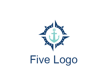 ship anchor in compass circle