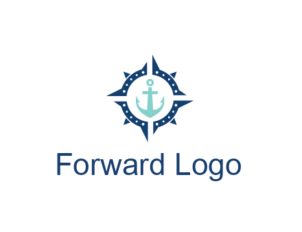 ship anchor in compass circle