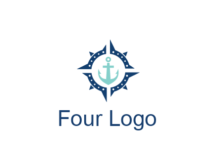 ship anchor in compass circle