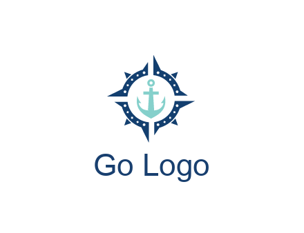 ship anchor in compass circle