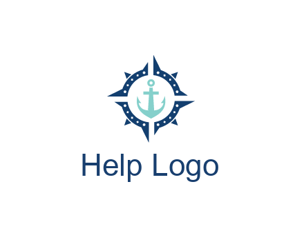ship anchor in compass circle
