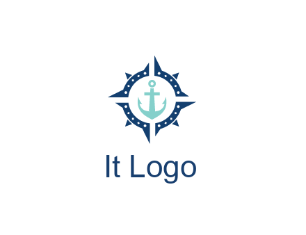 ship anchor in compass circle