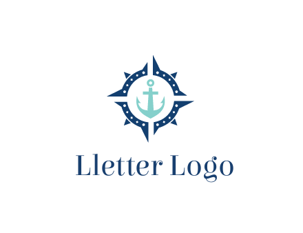 ship anchor in compass circle