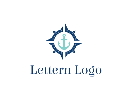 ship anchor in compass circle