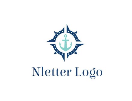 ship anchor in compass circle