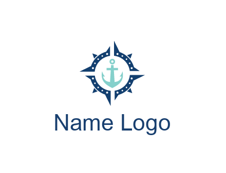 ship anchor in compass circle