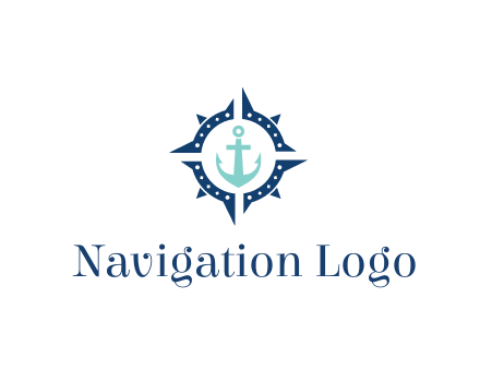 ship anchor in compass circle
