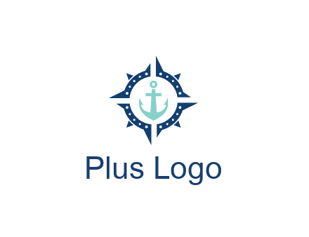 ship anchor in compass circle